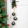 Northlight Jingle Bells With Plaid Bow Christmas Decoration - 20" - Silver -Northlight GUEST b93a1951 679d 4c6d af4d 7d0dad8d24f4
