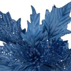 Northlight 24" Glittered Blue Poinsettia Christmas Stem Spray -Northlight GUEST b9ccca3a 77be 4e67 9918 ca9b42e1b5cf