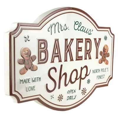 Northlight 18" Mrs. Claus' Bakery Shop Metal Christmas Wall Sign 3 Northlight 18" Mrs. Claus' Bakery Shop Metal Christmas Wall Sign