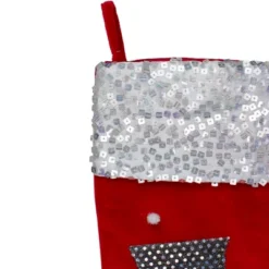 Northlight 20.5" Red And White Snowman Embroidered Christmas Stocking With Sequined Cuff -Northlight GUEST bf026562 fa86 40d7 94bb c84792506d9c