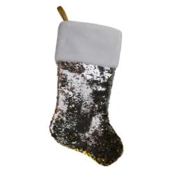 Northlight 22.75" Gold And Silver Reversible Sequined Christmas Stocking -Northlight GUEST c01300b8 caec 4025 88f6 6e4013019cbd