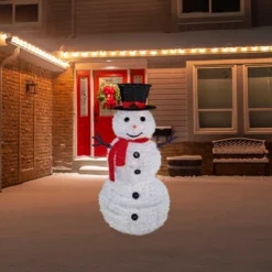 Northlight 4' Lighted Pop-Up Snowman Outdoor Christmas Decoration