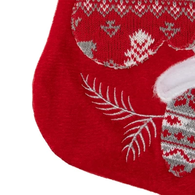 Northlight 20.5-Inch Red And White Winter Mittens Embroidered Christmas Stocking 7 Northlight 20.5-Inch Red And White Winter Mittens Embroidered Christmas Stocking - Image 5