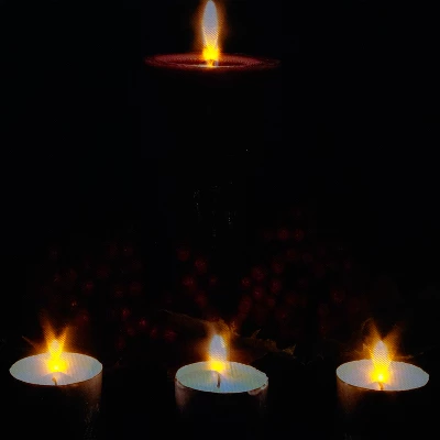 Northlight Red And Green LED Lighted Candles Christmas Canvas Wall Art 12" X 15.75" 4 Northlight Red And Green LED Lighted Candles Christmas Canvas Wall Art 12" X 15.75" - Image 2