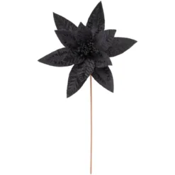 Northlight 25" Black Glittered Poinsettia Christmas Floral Stem Spray 9 Northlight 25" Black Glittered Poinsettia Christmas Floral Stem Spray -Northlight GUEST ca20a1d3 2173 4a3c 907e 6a8e6365b7e7
