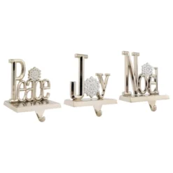 Northlight Peace, Joy And Noel Metal Christmas Stocking Holders - 6.5" - Set Of 3 -Northlight GUEST cb3ccf79 fbf6 46f2 9780 e0f5e21281b0