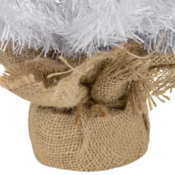 Northlight Medium Mini White Balsam Pine Artificial Christmas Tree With Burlap Base - 24" - Unlit -Northlight GUEST d2395da9 06dc 423b abb7 e5f1eda755b0