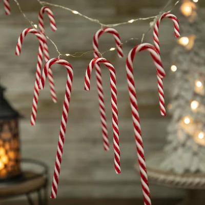 Northlight LED Micro Fairy Candy Cane Christmas Lights - 3' Clear Wire - 10ct 6 Northlight LED Micro Fairy Candy Cane Christmas Lights - 3' Clear Wire - 10ct - Image 4
