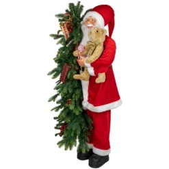 Northlight 48" Musical Santa Claus With Lighted Christmas Tree And Teddy Bear Standing Christmas Figure -Northlight GUEST d3c9d807 63a2 4dde acc0 8dcc6ffc13b2
