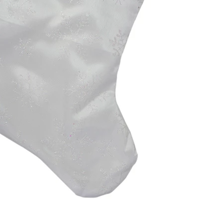 Northlight 20.5" White Iridescent Glittered Snowflake Christmas Stocking 5 Northlight 20.5" White Iridescent Glittered Snowflake Christmas Stocking - Image 3