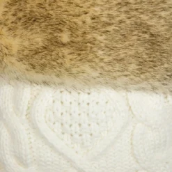 Northlight Cable Knit Christmas Stocking With Faux Fur Cuff - 20.5" - Cream And Beige -Northlight GUEST d6a61bd9 4fe0 48f1 93ec dc0ee8cd52a4