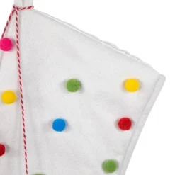Northlight 20" White Christmas Stocking With Multicolor Pom-Poms And Tassels -Northlight GUEST d7f3d5b2 cf01 4b49 bbe7 ef0f6bb49b50