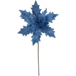 Northlight 24" Glittered Blue Poinsettia Christmas Stem Spray -Northlight GUEST d86003e7 f0b9 4489 b18f e7ed4d60dcf3