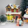 Northlight Two Story Snowy House With Garland And Wreaths Christmas Village Decoration - 4" -Northlight GUEST d895eb50 9d72 46d9 a05d 7555226b973d