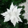 Northlight 22" Pearl White Glittered Poinsettia Christmas Stem Spray -Northlight GUEST d9bccf7c 411e 44ae 998b e7479ffad218