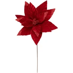 Northlight 24" Red Glittered Poinsettia Christmas Stem Spray -Northlight GUEST daac8a63 f713 4bbe a5e8 673898e5bf4c