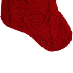 Northlight Cable Knit Christmas Stocking With Cuff - 21.5" - Red -Northlight GUEST db438906 d157 4d08 9cfd 10478ec48fd7