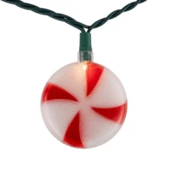 Northlight 10-Count Peppermint Candies Christmas Lights - 6ft Green Wire -Northlight GUEST db5b7dd3 cbd9 42bd 8c57 abc099783f56