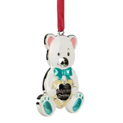 Northlight 3" Pastel Silver Plated Bear Baby's First Christmas Ornament With European Crystals -Northlight GUEST e0102bfe cb80 4f81 9e43 a43f24ef94fe
