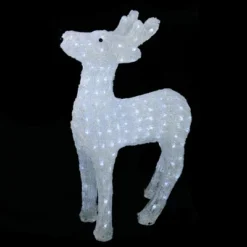 Northlight LED Lighted Commercial Grade Acrylic Reindeer Christmas Display Decor - 23" - Pure White Lights