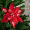 Northlight 28" Icy Red Velvet Poinsettia Glittered Christmas Stem Spray -Northlight GUEST e44f1526 7432 4c7f b044 36fe00e7d602