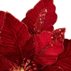 Northlight 20" Lighted Red Velvet Poinsettia Christmas Stem Spray -Northlight GUEST e7b3fbbc 8a00 4968 a648 4850d3a43758