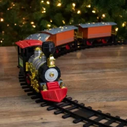 Northlight 20-Piece Battery Operated Red And Orange Animated Classic Christmas Train Set With Sound