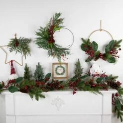 Northlight Real Touch™️ Mixed Greenery And Berries Artificial Christmas Wreath - 18" - Unlit 11 Northlight Real Touch™️ Mixed Greenery And Berries Artificial Christmas Wreath - 18" - Unlit -Northlight GUEST ebd54d51 53d8 4981 a60f 0140ef64f65a