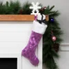 Northlight 19" Purple Sequin Snowflake Christmas Stocking With White Faux Fur Cuff -Northlight GUEST ec62c85e 72ef 4a16 bcb3 dd3b694005ae