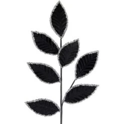 Northlight 26" Black And Silver Sequin Leaves Christmas Spray -Northlight GUEST eca3d7cf 2261 4e5d 8510 ff864d1e743e