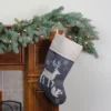 Northlight 20" Burlap Christmas Stocking With Gray Felt Animal Stencil Design And Burlap Cuff -Northlight GUEST ece1a601 633f 4060 9a51 c85716f592c1