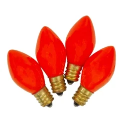 Northlight Set Of 4 Orange Opaque C7 Christmas Replacement Bulbs - 2"