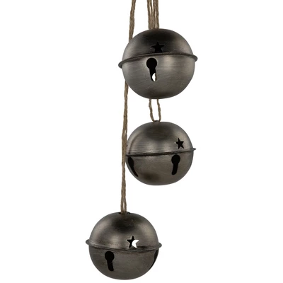 Northlight Jingle Bells With Plaid Bow Christmas Decoration - 20" - Silver 4 Northlight Jingle Bells With Plaid Bow Christmas Decoration - 20" - Silver - Image 2