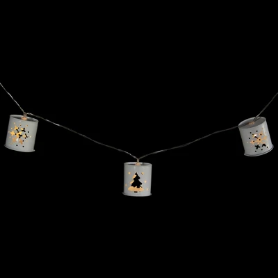 Northlight 10 B/O LED Warm White Metal Lantern Christmas Lights - 6.25' Clear Wire 6 Northlight 10 B/O LED Warm White Metal Lantern Christmas Lights - 6.25' Clear Wire - Image 4