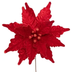 Northlight 24" Glittered Red Poinsettia Christmas Stem Spray -Northlight GUEST f19654a5 b3d5 4791 8e92 a5df00e800e8