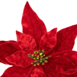 Northlight 18" Glittered Red Velvet Christmas Poinsettia Stem Spray -Northlight GUEST f2e56de3 2576 4ee5 a870 0bbaa701d0f7