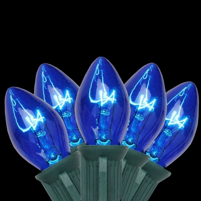 Northlight C7 Christmas String Lights - Blue - 24' Green Wire - 25ct 4 Northlight C7 Christmas String Lights - Blue - 24' Green Wire - 25ct - Image 2