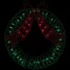 Northlight 20" Green And Red Lighted Wreath And Bow Christmas Window Silhouette Decoration