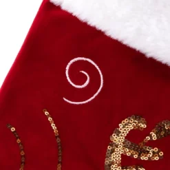 Northlight Reindeer And Snowflake Sequin Christmas Stockings - 20" - Red And White - Set Of 2 -Northlight GUEST f8c515a0 11b2 47c1 aac3 b404dd253ea0