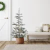 Northlight Real Touch™️ Pre-Lit Slim Flocked Nordmann Fir Artificial Christmas Tree - 4.5' - Warm Clear LED Lights -Northlight GUEST f9fb5d8b 6c7c 41b1 80f3 bd91e043baf1