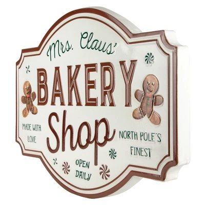Northlight 18" Mrs. Claus' Bakery Shop Metal Christmas Wall Sign 7 Northlight 18" Mrs. Claus' Bakery Shop Metal Christmas Wall Sign - Image 5