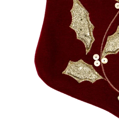 Northlight 20.5-Inch Velvet Gold And Maroon Etched Cuff Christmas Stocking 7 Northlight 20.5-Inch Velvet Gold And Maroon Etched Cuff Christmas Stocking - Image 5