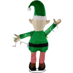 Northlight 34.25" LED Lighted Elf Holding Christmas Lights Outdoor Yard Decoration -Northlight GUEST fe0c849f 5be2 43af ba61 6521d740f6f8
